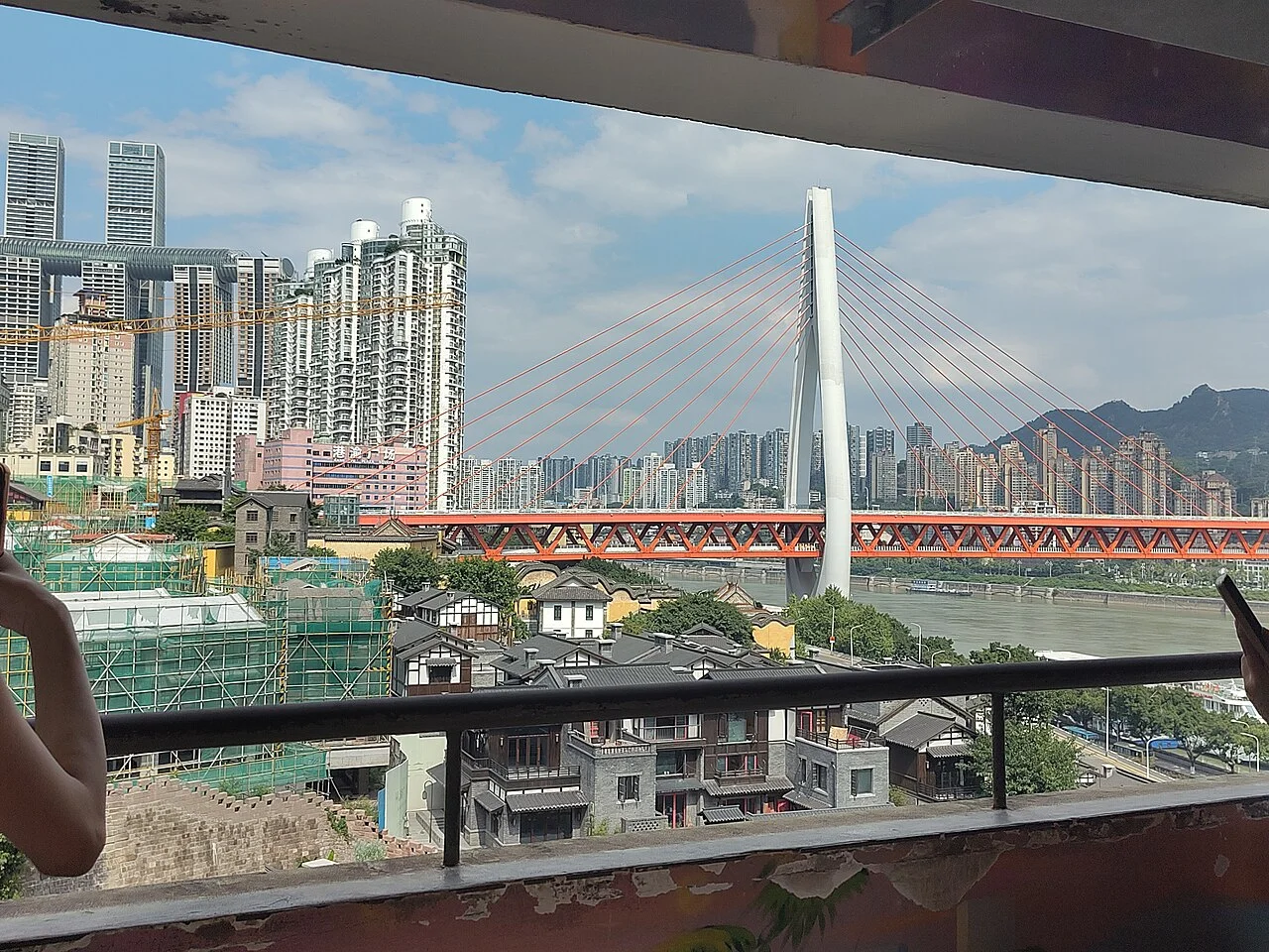 View of Dongshuimen bridge from Baixiang Ju Chongqing