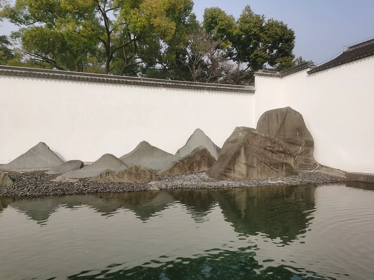 Designed by I. M. Pei, with his ancestor Suzhou's characteristic.