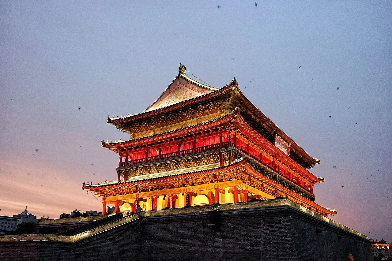 Drum tower at sunset - Xi'an
